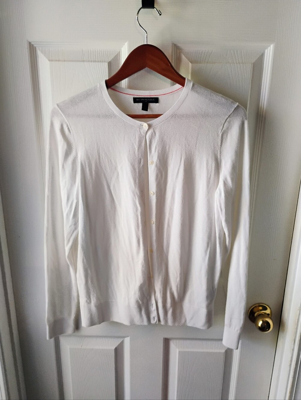 Banana Republic Women's White Button-Front Cardigan